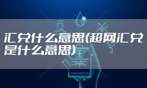 汇兑什么意思(超网汇兑是什么意思)