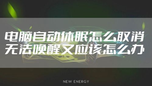 电脑自动休眠怎么取消 无法唤醒又应该怎么办