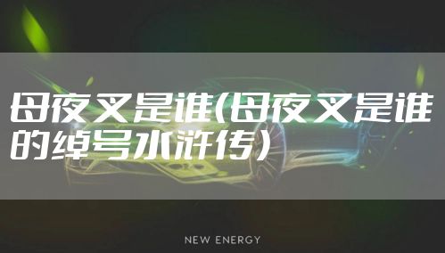 母夜叉是谁（母夜叉是谁的绰号水浒传）