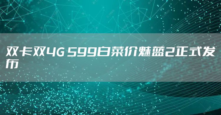 双卡双4G 599白菜价魅蓝2正式发布