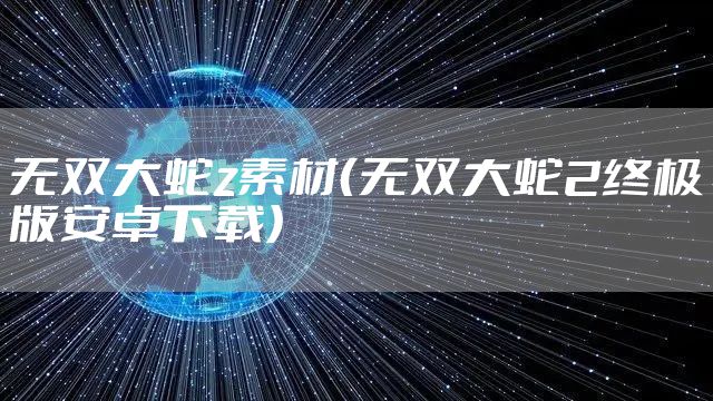 无双大蛇z素材（无双大蛇2终极版安卓下载）
