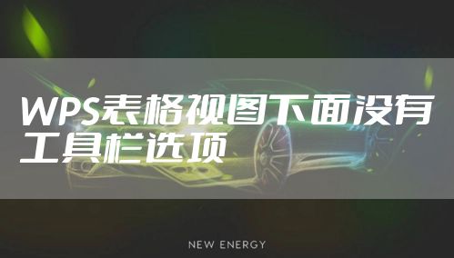 WPS表格视图下面没有工具栏选项