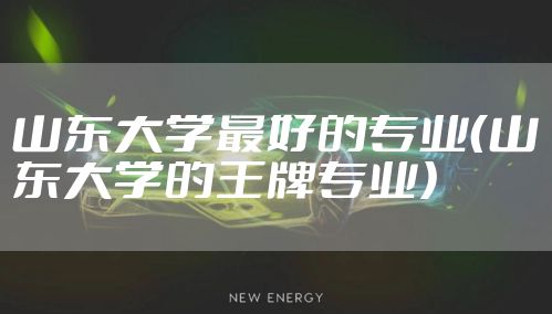 山东大学最好的专业(山东大学的王牌专业)