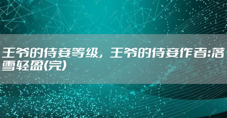 王爷的侍妾等级，王爷的侍妾作者:落雪轻盈(完)