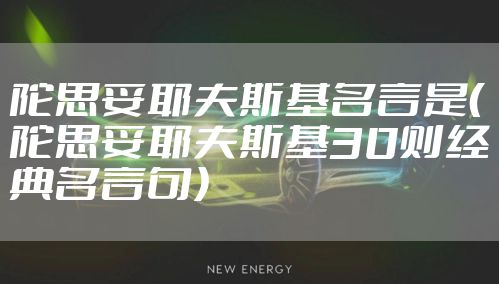 陀思妥耶夫斯基名言是（陀思妥耶夫斯基30则经典名言句）