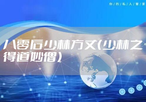 八零后少林方丈（少林之得道妙僧）