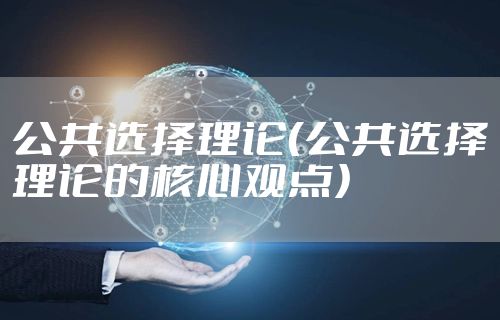 公共选择理论（公共选择理论的核心观点）