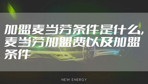 加盟麦当劳条件是什么，麦当劳加盟费以及加盟条件