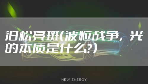 泊松亮斑（波粒战争，光的本质是什么？）