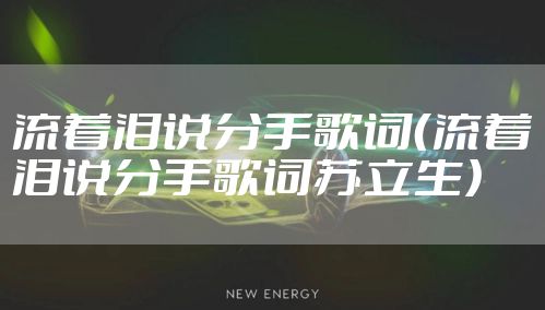 流着泪说分手歌词（流着泪说分手歌词苏立生）