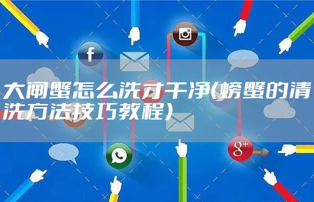 大闸蟹怎么洗才干净（螃蟹的清洗方法技巧教程）