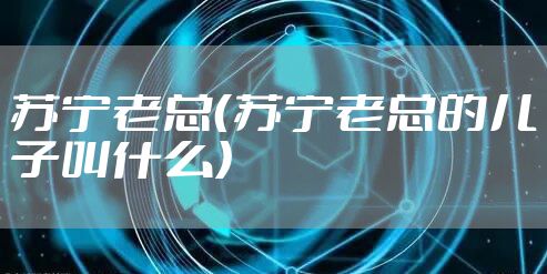 苏宁老总(苏宁老总的儿子叫什么)