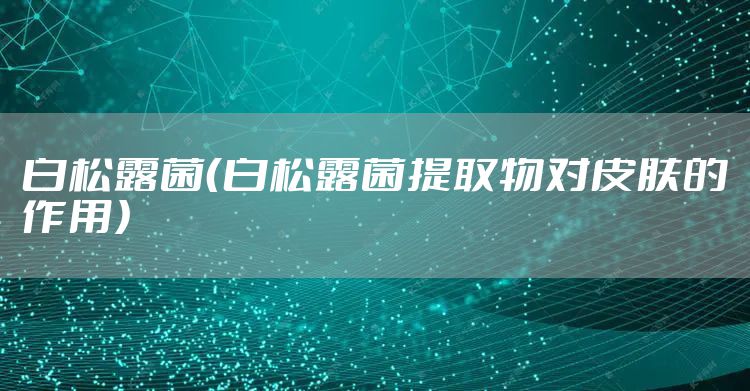 白松露菌（白松露菌提取物对皮肤的作用）