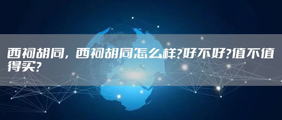 西祠胡同，西祠胡同怎么样？好不好？值不值得买？