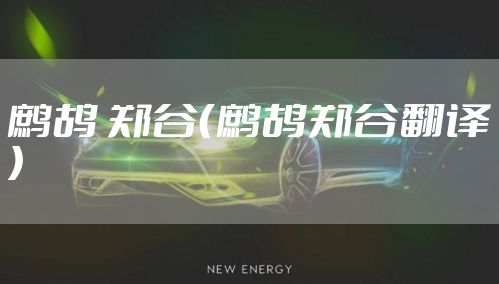 鹧鸪 郑谷（鹧鸪郑谷翻译）