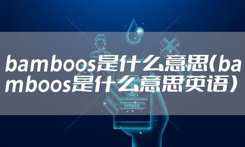 bamboos是什么意思（bamboos是什么意思英语）