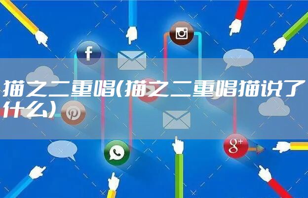 猫之二重唱(猫之二重唱猫说了什么)