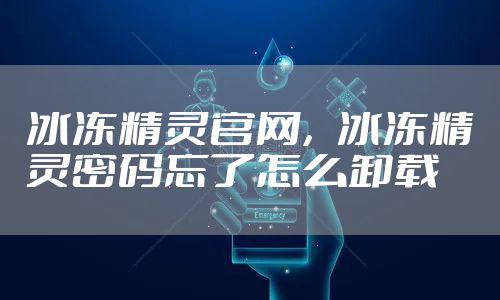 冰冻精灵官网,冰冻精灵密码忘了怎么卸载