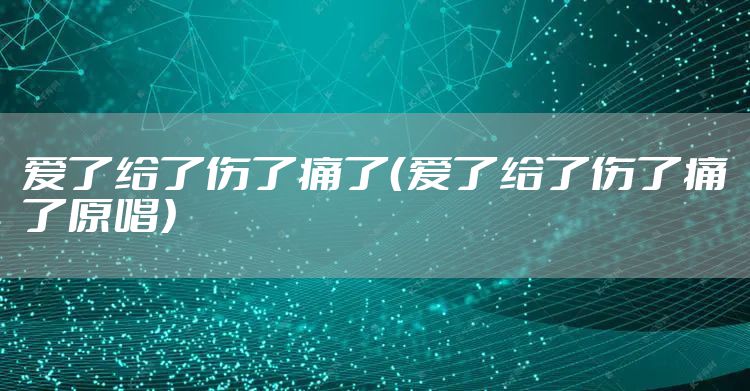爱了给了伤了痛了（爱了给了伤了痛了原唱）
