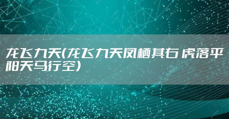 龙飞九天（龙飞九天凤栖其右 虎落平阳天马行空）