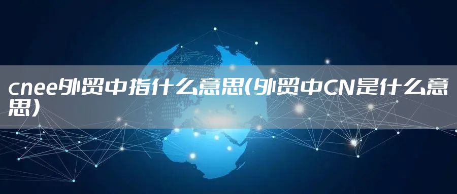 cnee外贸中指什么意思（外贸中CN是什么意思）