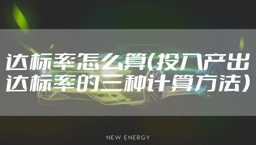 达标率怎么算(投入产出达标率的三种计算方法)