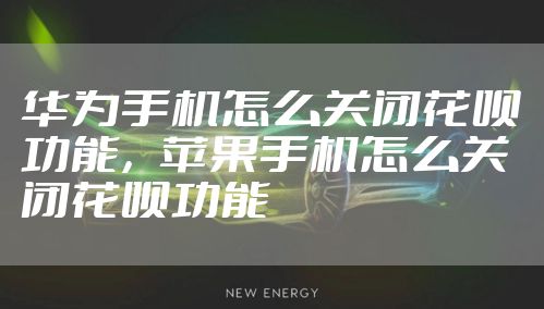 华为手机怎么关闭花呗功能,苹果手机怎么关闭花呗功能