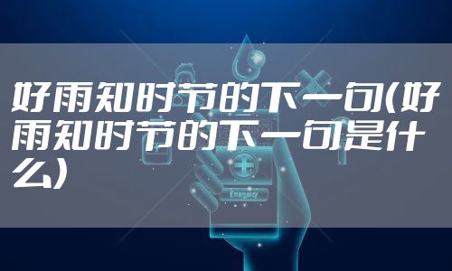 好雨知时节的下一句（好雨知时节的下一句是什么）