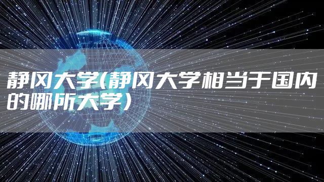 静冈大学（静冈大学相当于国内的哪所大学）