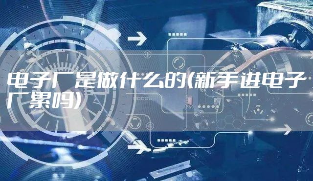 电子厂是做什么的(新手进电子厂累吗)