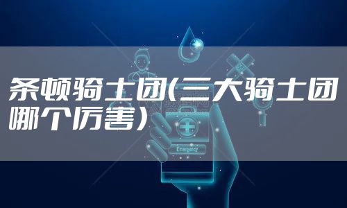 条顿骑士团(三大骑士团哪个厉害)