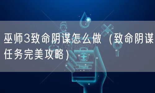 巫师3致命阴谋怎么做(致命阴谋任务完美攻略)