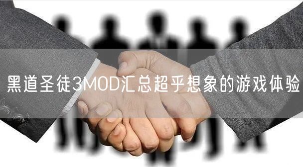 黑道圣徒3MOD汇总超乎想象的游戏体验