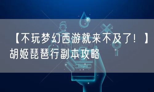 【不玩梦幻西游就来不及了！】胡姬琵琶行副本攻略