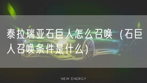 泰拉瑞亚石巨人怎么召唤（石巨人召唤条件是什么）