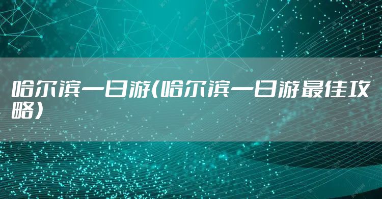 哈尔滨一日游（哈尔滨一日游最佳攻略）