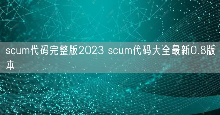 scum代码完整版2023 scum代码大全最新0.8版本