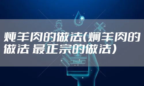 炖羊肉的做法（焖羊肉的做法 最正宗的做法）