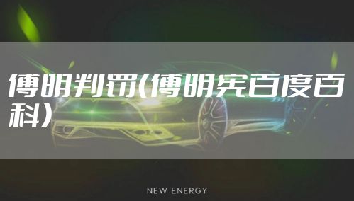 傅明判罚(傅明宪百度百科)