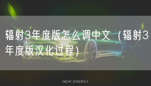 辐射3年度版怎么调中文（辐射3年度版汉化过程）