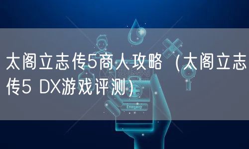 太阁立志传5商人攻略（太阁立志传5 DX游戏评测）