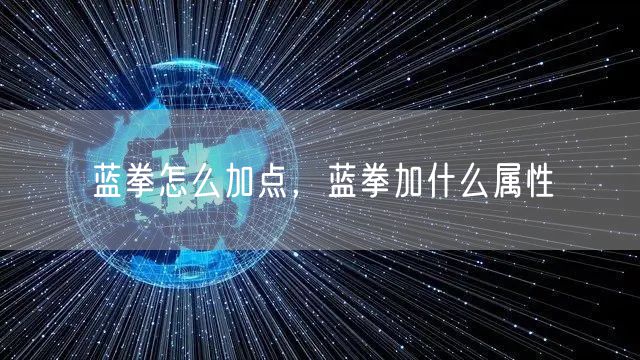 蓝拳怎么加点，蓝拳加什么属性