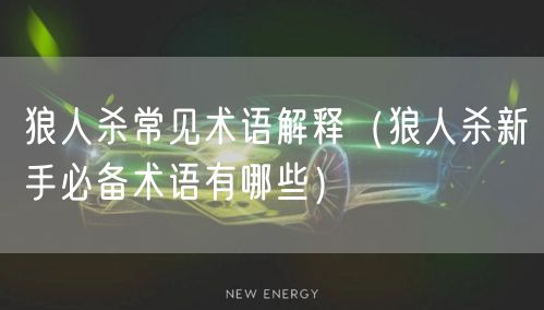 狼人杀常见术语解释（狼人杀新手必备术语有哪些）