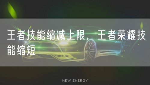 王者技能缩减上限，王者荣耀技能缩短