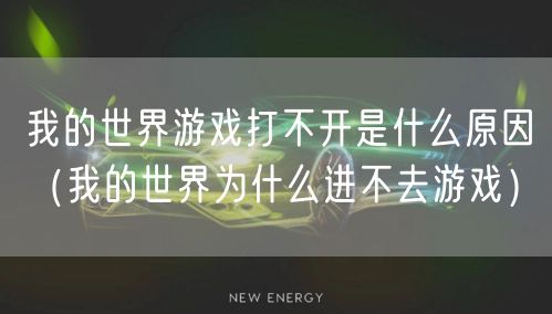 我的世界游戏打不开是什么原因(我的世界为什么进不去游戏)