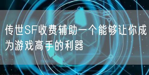 传世SF收费辅助一个能够让你成为游戏高手的利器