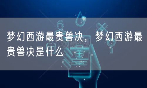 梦幻西游最贵兽决，梦幻西游最贵兽决是什么