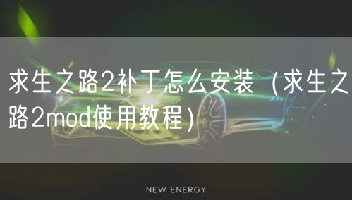 求生之路2补丁怎么安装（求生之路2mod使用教程）