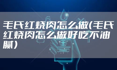 毛氏红烧肉怎么做（毛氏红烧肉怎么做好吃不油腻）