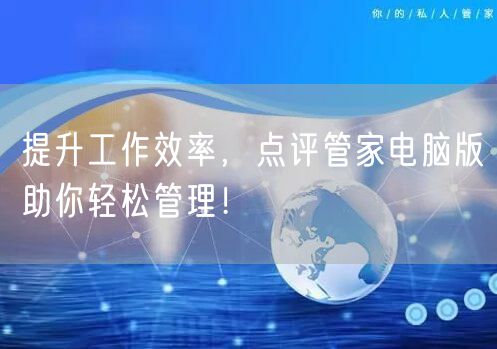 提升工作效率，点评管家电脑版助你轻松管理！